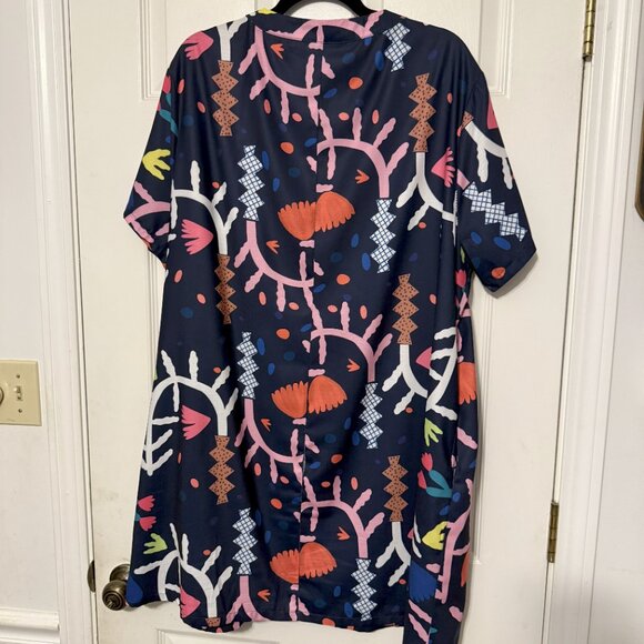 Unbranded Womens Funky Summer Dress | Blue | 2XL | Buttons - Picture 4 of 4